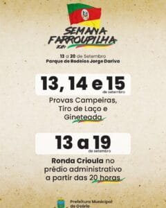 Tem início nesta sexta-feira a Semana Farroupilha em Osório