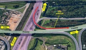 Obras de manutenção bloqueiam alça da Freeway nesta sábado (14)