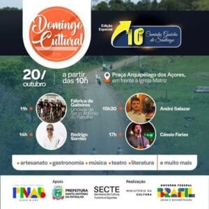 No próximo dia 20, tem Domingo Cultural especial em SAP, celebrando os 10 anos do Caminho Gaúcho de Santiago!