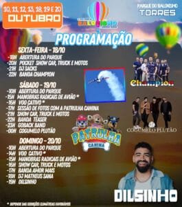 Confira as atrações do último final de semana do Open Torres de Balonismo