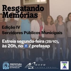 O “Resgatando Memórias – Edição IV” apresenta a história dos servidores públicos municipais aposentados da Prefeitura de SAP