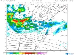 CHUVA GANHA FORÇA E PODE SER MUITO FORTE EM PONTOS DO SUL DO BRASIL