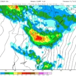 BAIXA PRESSÃO CRUZA O SUL DO BRASIL DE OESTE PARA LESTE COM CHUVA FORTE