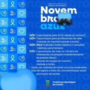 No mês de combate ao câncer de próstata, a secretaria da Saúde preparou ações especiais para cuidados com a saúde do homem.