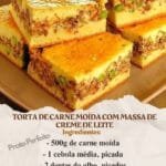 TORTA DE CARNE MOÍDA COM MASSA DE CREME DE LEITE