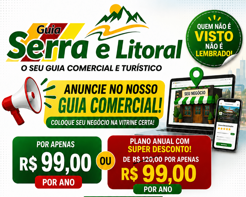Guia Serra e Litoral só R$ 99,00 por Ano