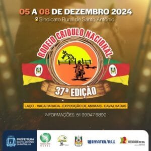 O 37º Rodeio Crioulo Nacional de Santo Antônio da Patrulha começa nesta quinta (5) e vai até domingo