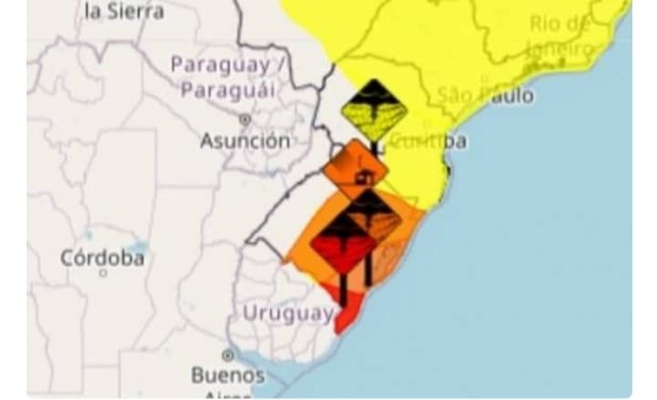 Inmet emite alertas de fortes chuvas e vendavais no RS neste domingo