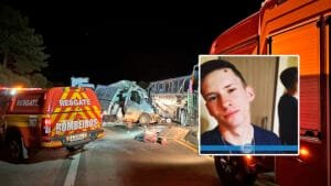 Identificada vítima de colisão frontal entre van e ônibus de banda na BR-470