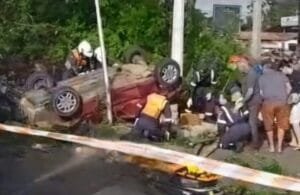 Motorista morre após carro despencar de viaduto na ERS-118