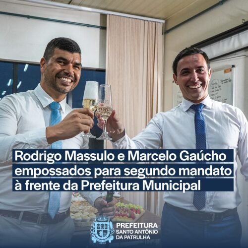 O prefeito de SAP Rodrigo Massulo e o vice-prefeito Marcelo Gaúcho foram empossados nesta quarta (1º) em duas cerimônias