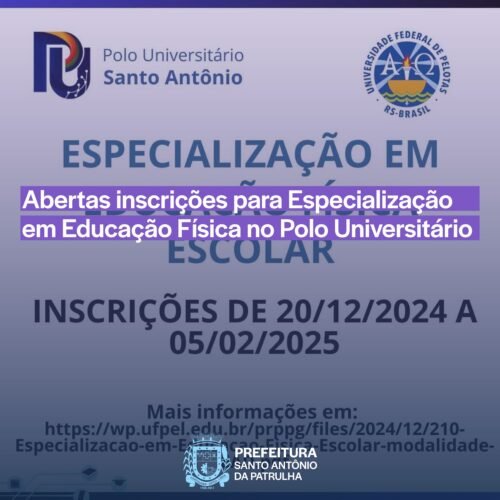 O Polo Universitário Santo Antônio está com inscrições abertas para o curso de Especialização em Educação Física Escolar