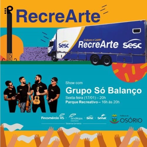 Atrações na Praça da Integração, em Atlântida Sul