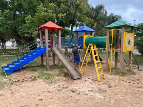 Parquinho da Praça das Carretas, em Osório, será reaberto após reforma