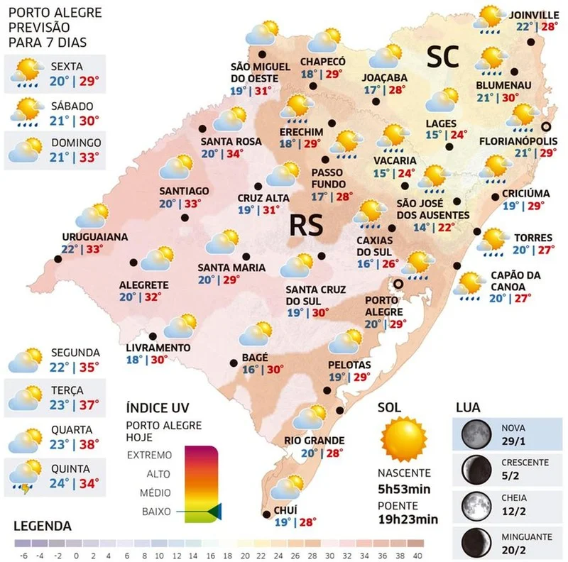 Sexta-feira será de sol, nuvens e chuva isolada no RS 1 WhatsApp Image 2025 01 30 at 19 43 27