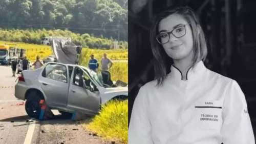 Técnica de enfermagem morre em grave acidente entre carro e caminhão na SC-283
