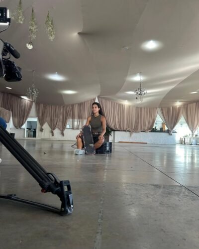 Globo Esporte RS grava com skatista Mariazinha em Osório