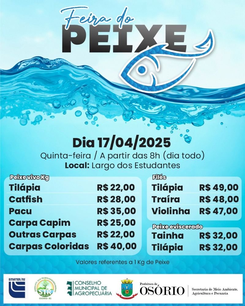 FEIRA DO PEIXE SERÁ REALIZADA NOS DIAS 16 E 17 DE ABRIL EM OSÓRIO 1 484918857 1069877941847439 3302621600821839657 n