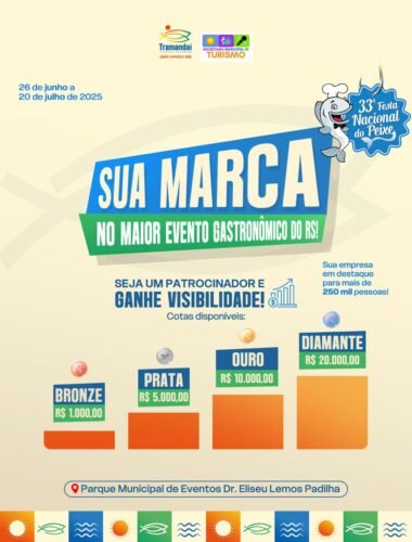 ABERTO O CHAMAMENTO PÚBLICO PARA PATROCÍNIO DA 33ª FESTA NACIONAL DO PEIXE! 