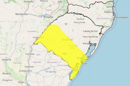 Inmet alerta para tempestade na noite desta segunda-feira no Sul, Centro e Noroeste do Estado