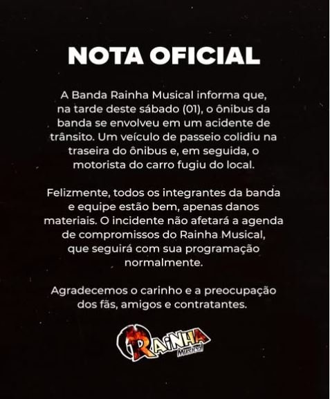 Ônibus da banda Rainha Musical se envolve em acidente no oeste catarinense 1 Capturar