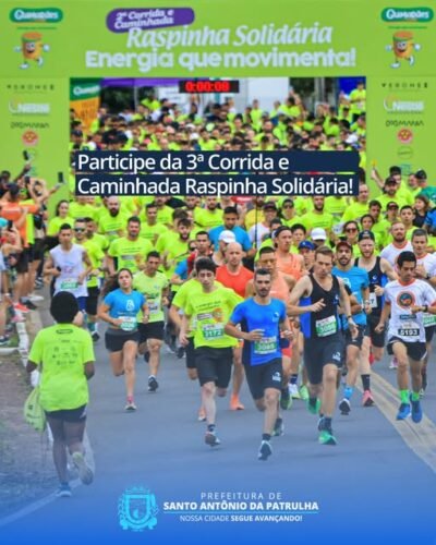 Está chegando a 3ª Corrida e Caminhada Raspinha Solidária em Santo Antônio da Patrulha!