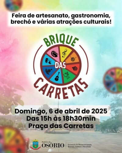 BRIQUE DAS CARRETAS SERÁ A ATRAÇÃO DESTE DOMINGO EM OSÓRIO