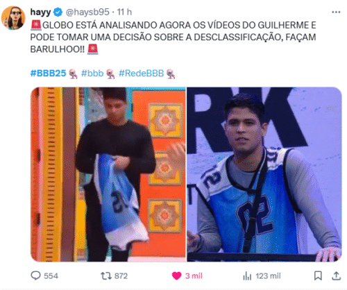 BBB25: web pede desclassificação de Guilherme da prova; entenda
