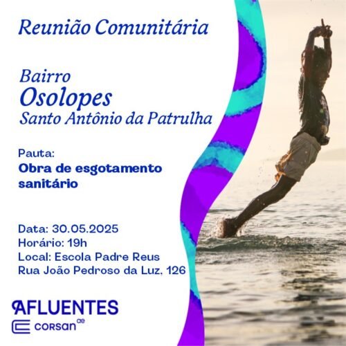 Corsan realiza reunião no bairro Osolopes, em Santo Antônio da Patrulha, sobre as obras de esgotamento sanitário