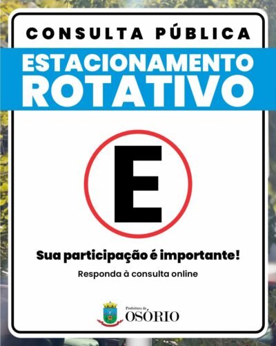 PREFEITURA DE OSÓRIO DISPONIBILIZA CONSULTA PÚBLICA ON-LINE SOBRE O ESTACIONAMENTO ROTATIVO