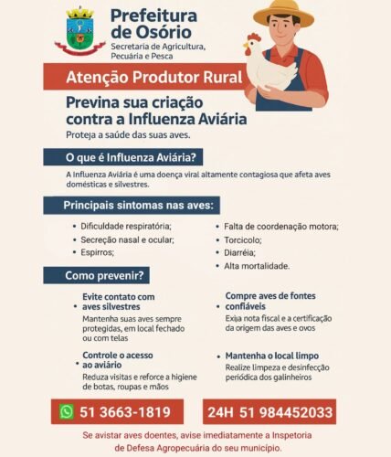 INSPETORIA VETERINÁRIA REFORÇA OS CUIDADOS JUNTO AOS PRODUTORES DE AVES