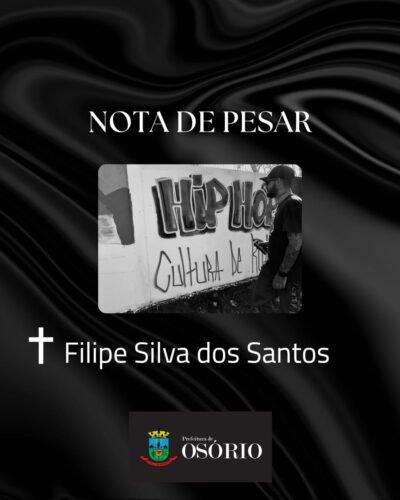 A Prefeitura Municipal de Osório manifesta profundo pesar pelo falecimento do artista urbano, Filipe Silva dos Santos