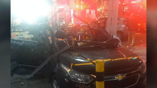 Explosão de cilindro de gás mata motorista e frentista em posto de gasolina