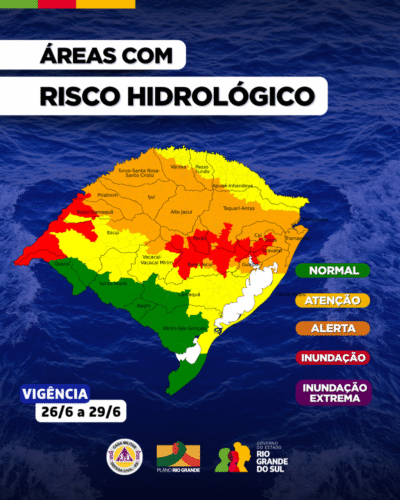 Defesa Civil estadual alerta para possibilidade de chuvas intensas no final de semana