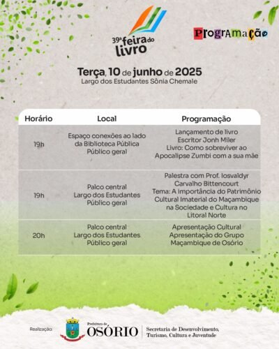 39ª FEIRA DO LIVRO DE OSÓRIO INICIA NO PRÓXIMO SÁBADO COM ATRAÇÕES MUSICAIS, PALESTRAS E SESSÕES DE AUTÓGRAFOS 8 500535083 1131042645730968 3123335063095540264 n