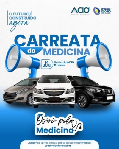 Carreata em apoio ao Curso de Medicina da Unicnec acontece neste sábado em Osório
