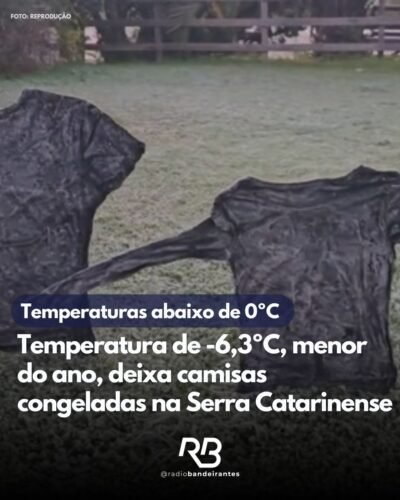 A manhã desta Quarta-feira (11) foi marcada pelo frio extremo em Santa Catarina