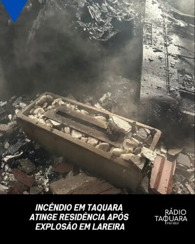 Incêndio em Taquara atinge residência após explosão em Lareira ecológica