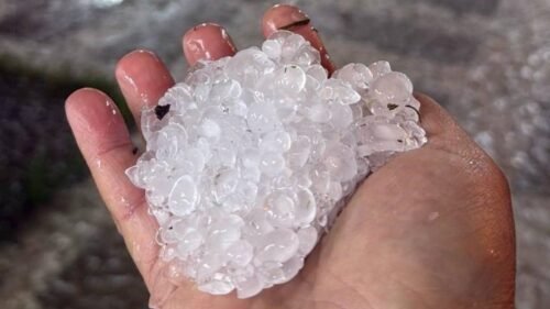 Granizo no final da tarde desta Segunda-feira em Livramento