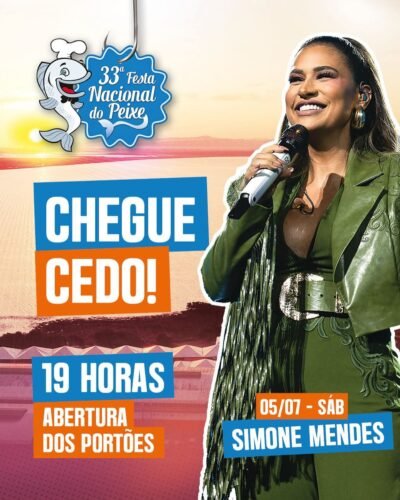Chegou o dia do Incrível   Show da Simone Mendes na 33ª Feira Nacional do Peixe, em Tramandaí