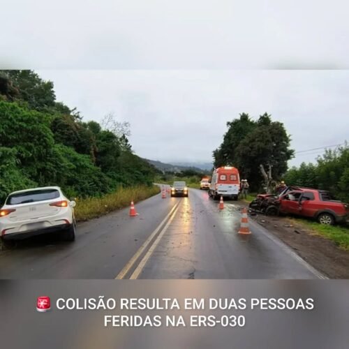 COLISÃO FRONTAL DEIXA FERIDOS NA ERS-030 EM SANTO ANTÔNIO DA PATRULHA