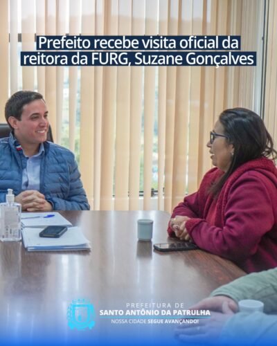 Prefeito de Santo Antônio da Patrulha recebe visita da Reitora da FURG, Suzane Gonçalves