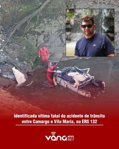 Foi identificada a vítima fatal do acidente ocorrido no início desta quinta-feira (31/07), na ERS 132, entre Vila Maria e Camargo
