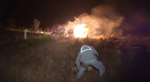 BM resgata motorista de carro incendiado minutos antes de explosão em Capão da Canoa