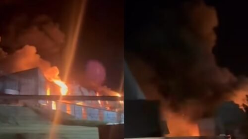 Incêndio atinge empresa de colchões e 100 pessoas são evacuadas