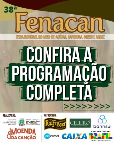 A 38ª FENACAN acontece no Parque do Ginásio Caetano Tedesco, até 17 de agosto, em Santo Antônio da Patrulha