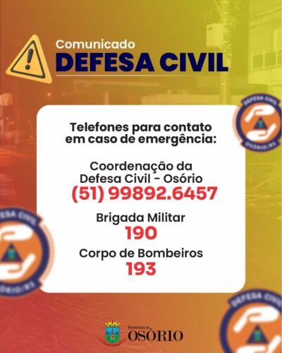 DEFESA CIVIL ESTADUAL AVISA SOBRE POSSIBILIDADE DE VENTOS INTENSOS NOS PRÓXIMOS DIAS NO ESTADO