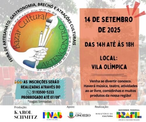 BAZAR ARTENCONTRO SERÁ REALIZADO NO PRÓXIMO DOMINGO NA VILA OLíMPICA