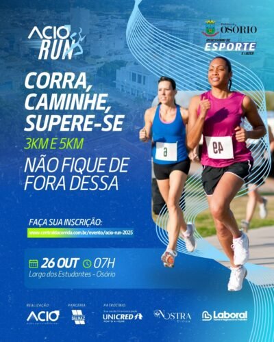 ACIO PROMOVE RÚSTICA EM OUTUBRO COM LARGADA DO CENTRO DE OSÓRIO