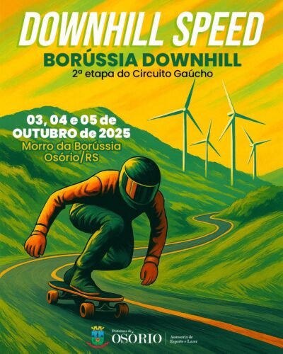 OSÓRIO VAI SEDIAR A 2ª ETAPA DO CIRCUITO GAÚCHO DE SKATE VELOCIDADE NO MORRO DA BORÚSSIA
